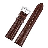 13-24mm cuir gaufrage grain luxe alligator brun de haute qualité bracelet bracelet pour les filles échelles ronde en cuir véritable ...