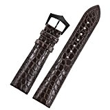 13mm-23mm brun foncé affaires de luxe haut de gamme crocodile alligator classique bracelets de montres en cuir sangles écailles rondes ...