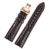13mm-23mm en cuir noir haut de gamme de luxe brun business crocodile alligator classique bracelets de montre sangles de remplacement ...