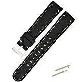 18 mm Bracelet en cuir véritable noir, c'est Montre de sport de haute qualité Bande de montre 18 mm Sangle pour Withings ...