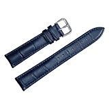 18mm bleu foncé en cuir bracelet de remplacement de bande alligator rembourrée grainé classique boucle ardillon