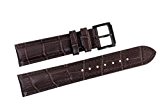 18mm Bracelets brun / bandes à la main en cuir noir de remplacement de luxe italienne pour les montres haut ...