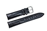 18mm noir Bracelets rembourrés / bandes de remplacement pour le milieu de gamme des montres en cuir véritable (broches à ...