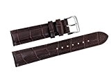 21mm italiennes sombres bracelets de montres de remplacement en cuir de luxe marron / bandes grosgrain rembourrés pour les montres-bracelets ...