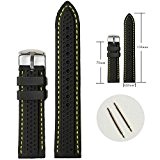 22mm Hot Noir Point Jaune Jelly Silicone Rubber Band Montre Straps