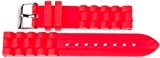 24 mm Kaiser Montres bande silicone bracelet de montre bracelet en silicone Rouge 24 mm Boucle : Blanc