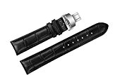 24mm haut de gamme bracelets de montres en cuir noir Remplacements grain alligator pour les gros cas de luxe des ...