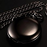 AMPM24 Montre à Gousset Poche Quartz Chaine Elegant Poli Apparence Noir Cadeau WPK026