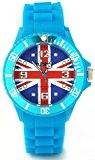 Anderson & Webb - Montre unisexe - cadran motif drapeau du Royaume-Uni - bracelet bleu