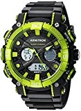 Armitron Sport Homme 20/5108grn Vert avec Analogique et Digital Chronographe Montre avec bracelet en résine noir