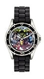 Avengers de montre à quartz avec affichage analogique et bracelet en caoutchouc noir cadran noir garçon avg3529