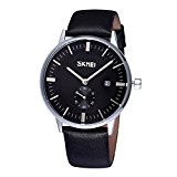 Belles montres, SKMEI Nail Scale ronde cadran de petite fonction de seconde montre calendrier affichage Hommes Sport Quartz Watch avec ...