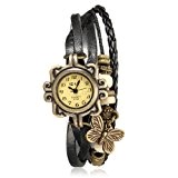 Boolavard ® TM Papillon de montre en cuir Weave Wrap Around montre-bracelet de rétro bracelet de Madame Woman par