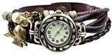 Boolavard® TM type de quartz de hibou et Weave emballage pour bracelet en cuir femmes montre bracelet