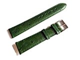 Bracelet de montre cuir Band 18 mm vert en cuir de veau straußen-aspect poljot International Leather Strap