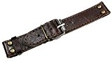Bracelet de montre en cuir 22 mm Pilot Aviator Luftwaffe WW style F chronographen Military Watch Bande Strap marron