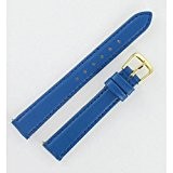 Bracelet de montre en Cuir de Veau Classic 14mm bleu europe - Bleu europe-46, 14 mm