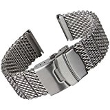 Bracelet de montre Geckota acier inoxydable Maille milanaise Satiné 20 mm