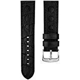 Bracelet de montre Geckota cuir véritable pour les montres U-Boat & Nixon Noir 23 mm