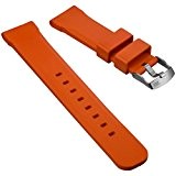 Bracelet de montre ZULUDIVER 317 par Bonetto Cinturini caoutchouc italien de haute qualité Orange 22mm