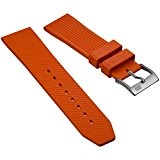 Bracelet de montre ZULUDIVER 322 par Bonetto Cinturini caoutchouc italien de haute qualité Orange 24mm