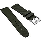 Bracelet de montre ZULUDIVER 322 par Bonetto Cinturini caoutchouc italien de haute qualité Vert 24mm