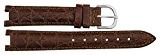 Bracelet pour montre en Cuir Marron - 16mm - - boucle en acier Argenté - B16BroItr64S