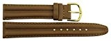 Bracelet pour montre en Cuir Marron - 18mm - - boucle en acier Doré - B18BroItr36G