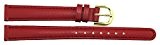 Bracelet pour montre en Cuir Rouge - 12mm - - boucle en acier Doré - B12RedItr3G