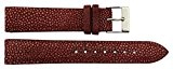 Bracelet pour montre en Galuchat Rouge - 18mm - - boucle en acier Argenté - B18015