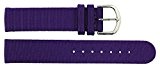 Bracelet pour montre en Tissu Violet - 18mm - - boucle en acier Argenté - B18022