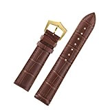 brun remplacement bracelet montre en cuir haut de gamme avec des écailles rectangulaires boucle ardillon en or