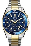Bulova Marine Star 98B230 - Montre-bracelet de créateur - pour homme - chronographe/étanche - bracelet en acier inoxydable - bleu/doré