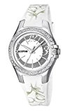 Calypso Watches Armbanduhr Damenuhr Analoguhr 10 ATM mit Glitzersteinchen-Besatz K5624, Farben:weiß/silber