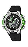 Calypso watches - K5586/3 - Montre Garçons - Quartz Analogique et digitale - Alarme/Chronomètre/Eclairage - Bracelet Caoutchouc Noir