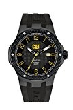 Chat Navigo carbone hommes de montre à quartz avec affichage analogique et bracelet en silicone noir cadran noir a5.161.21.111