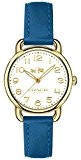 Coach Womans Delancy Watch Bracelet en cuir bleu 14502709