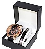 COFFRET MONTRE HOMME GROS CADRAN GOURMETTE ACIER INOXYDABLE STAINLESS STEAL