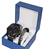 COFFRET MONTRE HOMME GROS CADRAN GOURMETTE ACIER INOXYDABLE STAINLESS STEAL