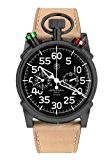 CT Scuderia - CS20105 - 012 - Montre Homme - Quartz Chronographe - Cadran Noir - Bracelet Cuir Beige