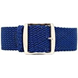 daluca Câbles en nylon tressé Sangle Montre – Bleu Marine (poli boucle) : 24 mm