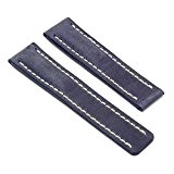 dassari Venture Bleu bande montre en cuir italien vieilli pour Breitling 20/18/20 mm