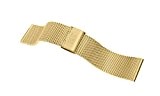 Davis B0814 -Bracelet Montre Mesh Maille Milanaise 22mm Acier Or Jaune Ajustable