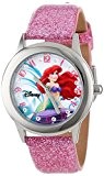 Disney Kids' W000955 Tween Ariel Stainless Steel Watch with Glitter Strap