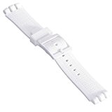 Eichmüller Ruban Capsula 21 mm Silicone Blanc de rechange pour Swatch Uhren