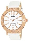 Elite Models' Fashion - E53502G-801 - Montre Femme - Quartz Analogique - Cadran Blanc - Bracelet Cuir Blanc