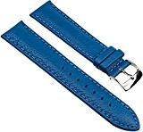 Eulit Fancy Classic Ersatzband Uhrenarmband Rindsleder Band Blau 25466S, Stegbreite:16mm