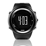 EZON T023 Montres de sport pour hommes Montre de chronomètre numérique Compteur de calories Montre-bracelet de course （Noir）