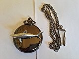 F15 poli Étui Noir de requin Mako montre de poche à quartz cadeau pour homme Fabriqué en Gousset Sheffield