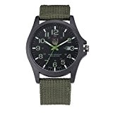 Fami Hommes en plein air montre en acier inoxydable militaire, sports Analog Quartz Army Wrist Watch(Vert)